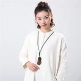 Kpop Vintage Wooden Beads Long Necklace