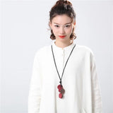 Kpop Vintage Wooden Beads Long Necklace