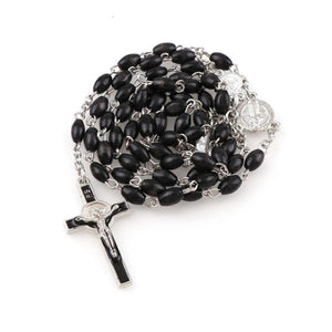 Catholic Wooden Rosary Beads Necklace Religious Jewelry Men Women