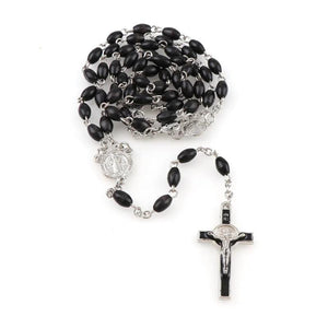 Catholic Wooden Rosary Beads Necklace Religious Jewelry Men Women