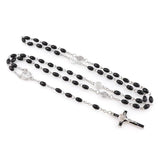 Catholic Wooden Rosary Beads Necklace Religious Jewelry Men Women