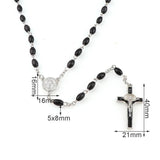 Catholic Wooden Rosary Beads Necklace Religious Jewelry Men Women