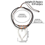 Silver Round Disc Pendant Necklace with Wood Beads Charm Choker