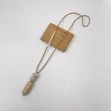 Boho Sweater Chain Long Necklace Pendants Suede Cord Resin Stone Beads