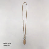 Boho Sweater Chain Long Necklace Pendants Suede Cord Resin Stone Beads