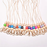 Colorful Wood Beads Tassel Phone Chain Necklace Women Accessories
