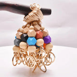 Colorful Wood Beads Tassel Phone Chain Necklace Women Accessories