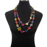 Boho Wood Beads Coconut Shell Pendant Necklace