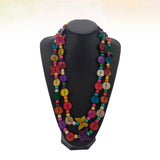 Boho Wood Beads Coconut Shell Pendant Necklace