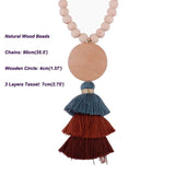 Arrival Monogram Ivory Beaded Necklace with Tassels