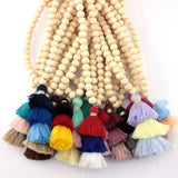 Sandal Wood Beads 3-Layer Tassel Necklace 15 Colors Option