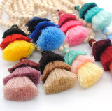 Sandal Wood Beads 3-Layer Tassel Necklace 15 Colors Option