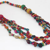 Long Coconut Shell Necklace Women Boho Multicolor Wood Beads Ethnic