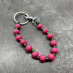 Wood Bead Keychain Business Gift Key Chain Men Women Car Key Strap