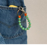 Wood Bead Keychain Business Gift Key Chain Men Women Car Key Strap