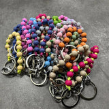 Wood Bead Keychain Business Gift Key Chain Men Women Car Key Strap