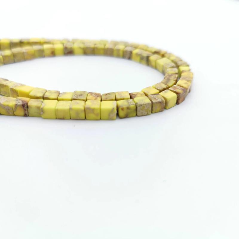 Natural Stone Square Sea Sediment Jaspers 3/4mm Cube Spacer Beads 15'