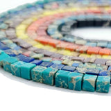 Natural Stone Square Sea Sediment Jaspers 3/4mm Cube Spacer Beads 15'