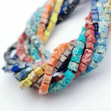 Natural Stone Square Sea Sediment Jaspers 3/4mm Cube Spacer Beads 15'