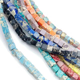 Natural Stone Square Sea Sediment Jaspers 3/4mm Cube Spacer Beads 15'
