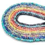Natural Stone Square Sea Sediment Jaspers 3/4mm Cube Spacer Beads 15'