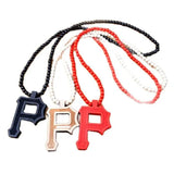 Letter P Pendant Necklace Hip Hop Boho Bead Long Necklace