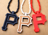Letter P Pendant Necklace Hip Hop Boho Bead Long Necklace