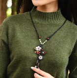 Vintage Japis Aventurine Wooden Necklace