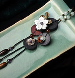 Vintage Japis Aventurine Wooden Necklace