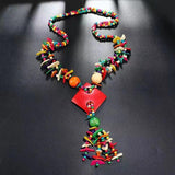 Bohemian Retro Ethnic Necklace Handcrafted Rice Bead Necklace