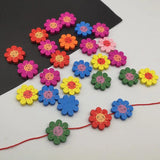 20PCS Smiley Wooden Beads Sun Flower Shape Jewelry Accessories Kids Beads