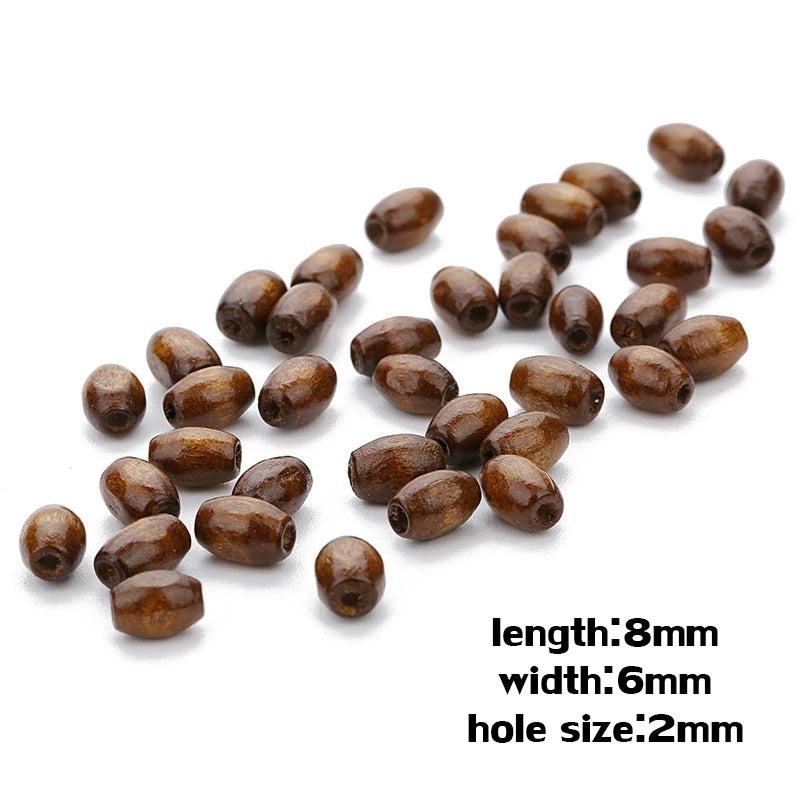 500pc Wooden Barrel Spacer Beads for DIY Jewelry Making