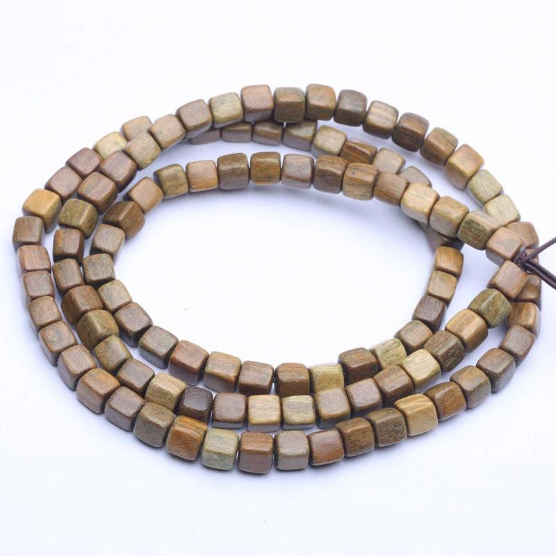 Square Shape Sandalwood DIY Bracelet Making Kit