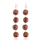 Vintage Retro Earrings Leopard Wood Beads Tassel Ethnic Drop