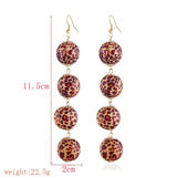 Vintage Retro Earrings Leopard Wood Beads Tassel Ethnic Drop