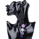 Pastel Goth Wooden Bead Drop Earrings Multicolor Long Earrings