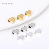 6mm Heart Spacer Beads 18K Plated Pentagram Beads for Bracelet Making