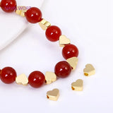 6mm Heart Spacer Beads 18K Plated Pentagram Beads for Bracelet Making