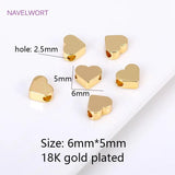 6mm Heart Spacer Beads 18K Plated Pentagram Beads for Bracelet Making