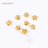 6mm Heart Spacer Beads 18K Plated Pentagram Beads for Bracelet Making
