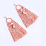 Bohemia Tassel Earrings With Shell Beads Fringed Dangle Statement Ethnic Jewelry