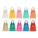 Bohemia Tassel Earrings With Shell Beads Fringed Dangle Statement Ethnic Jewelry