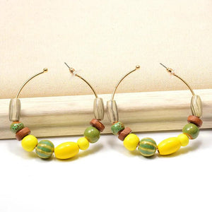 Wood Beading Dangle Drop Earrings Christmas Gift