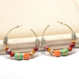 Wood Beading Dangle Drop Earrings Christmas Gift