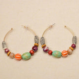 Wood Beading Dangle Drop Earrings Christmas Gift