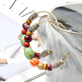 Wood Beading Dangle Drop Earrings Christmas Gift
