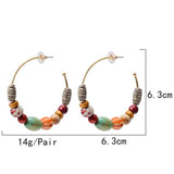 Wood Beading Dangle Drop Earrings Christmas Gift