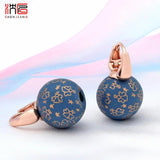 Round Wooden Bead Dangle Earrings 585 Rose Eardrop For Women