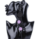 Kpop Women Charms Drop Earrings Wood Beads Long Earrings