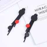 Kpop Women Charms Drop Earrings Wood Beads Long Earrings